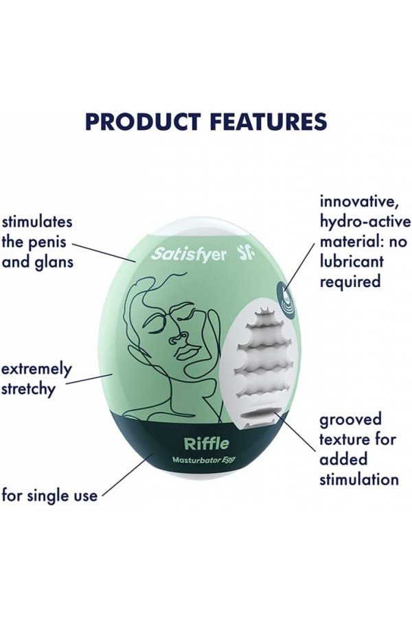 Satisfyer Masturbator Egg Riffle – Elastik Mastürbatör Yumurta, Dalgalı İç Doku, Esnek TPE, Tek Beden, Taşınabilir ve Gizli Tasarım Satisfyer Masturbator Egg Riffle – Elastik Mastürbatör Yumurta, Dalgalı İç Doku, Esnek TPE, Tek Beden, Taşınabilir ve Gizli Tasarım