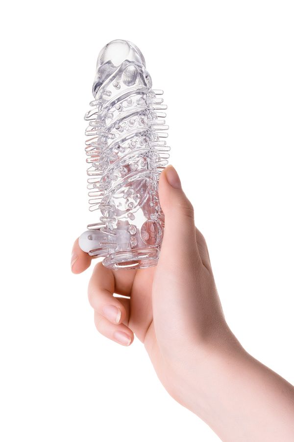 Fril Şeffaf TPR Penis Kılıfı 13,4 cm - Titreşim Uyumlu Esnek Kılıf