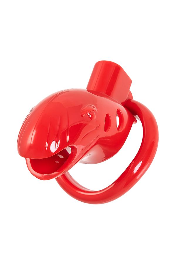 Kırmızı ABS Plastik Penis Kafesi 10 cm | Erkek Sadakat Kemeri ve Kilitli Kafes