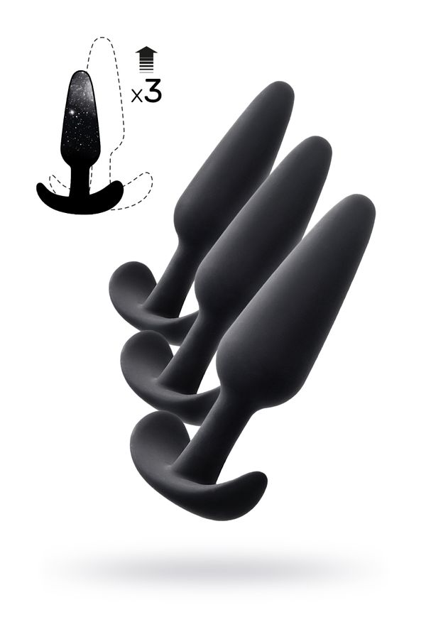 Pleasure Eridani Silikon Anal Plug Seti 3'lü | Yumuşak Silikon, Siyah, 3 Farklı Boy Pleasure Eridani Silikon Anal Plug Seti 3'lü | Yumuşak Silikon, Siyah, 3 Farklı Boy