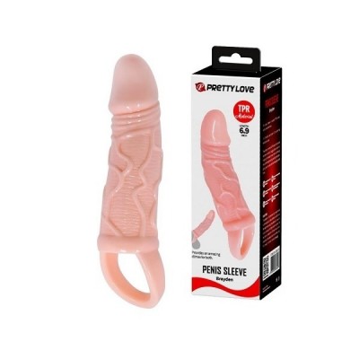 18 CM Uzatmalı 3 CM Dolgulu Testis Halkalı Penis Kılıfı
