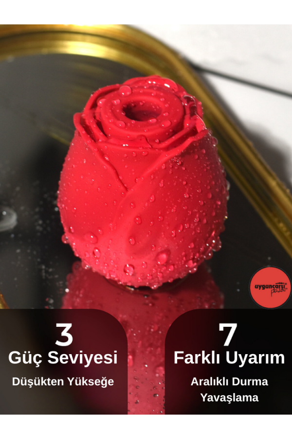 USB Şarjlı Rose Klitoral Uyarıcı | Silikon Gül Tasarımlı Emiş ve Titreşim Vibratörü
