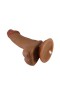 19,4 cm Gerçekçi Derili Esmer Dildo