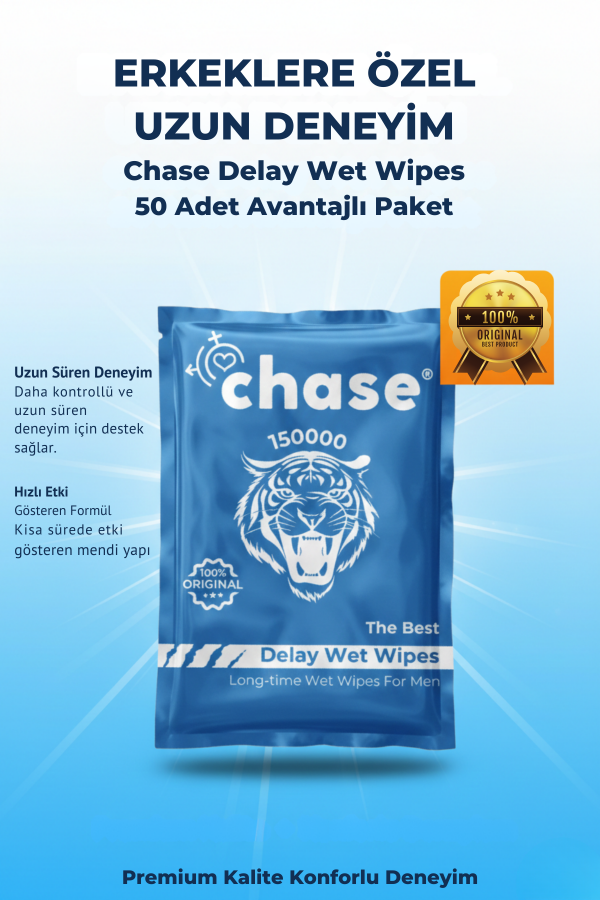 50 Adet Erkekler için Uzun Deneyim Rötar Mendil