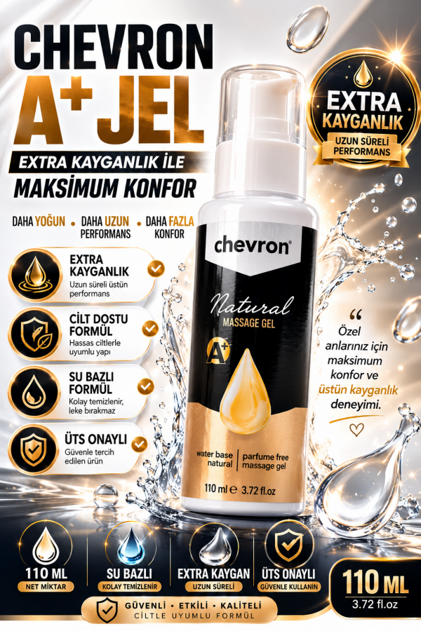 Chevron A+ Extra Kayganlaştırıcı Jel 110 ML – Anal Uyumlu Su Bazlı Yoğun Kayganlık