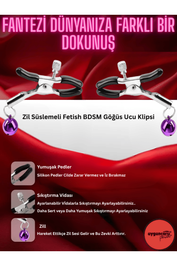 BDSM Zilli Göğüs Ucu Kelepçesi BDSM Zilli Göğüs Ucu Kelepçesi