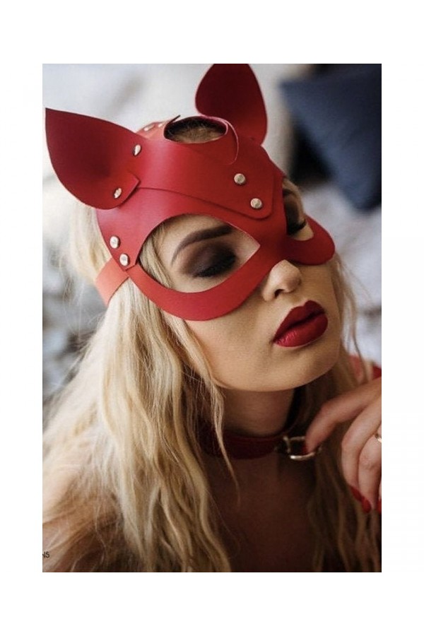 Deri Kedi Kız Maskesi Deri Kedi Kız Maskesi