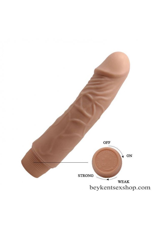 Güçlü Titreşimli 19,5 cm Realistik Vibratör Gerçekci Penis Dildo