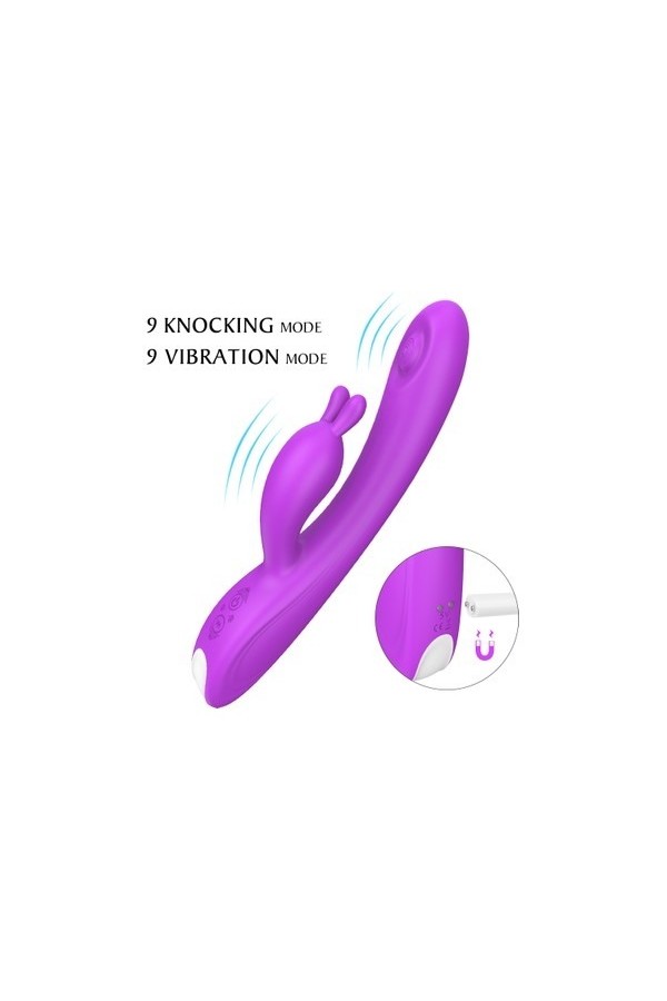 Pembe Çift Motorlu 9X9 Modlu Klitoris G-Spot Tavşan Vibratörü