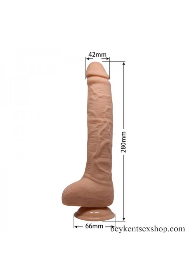 28 Cm Titreşimli Gerçekçi Kalın Dildo Penis