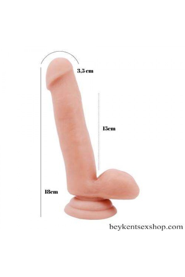 18cm Kıkırdaklı Gerçekçi Dildo