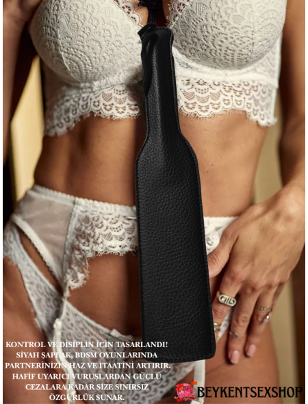 BDSM Fetiş Siyah Şaplak | Deri Dokulu Dayanıklı Erotik Şaplak | Çiftlere Özel Fantazi Oyuncağı | Fetiş Aksesuar | Tutkulu Anlar İçin Şık ve Sağlam BDSM Şaplak