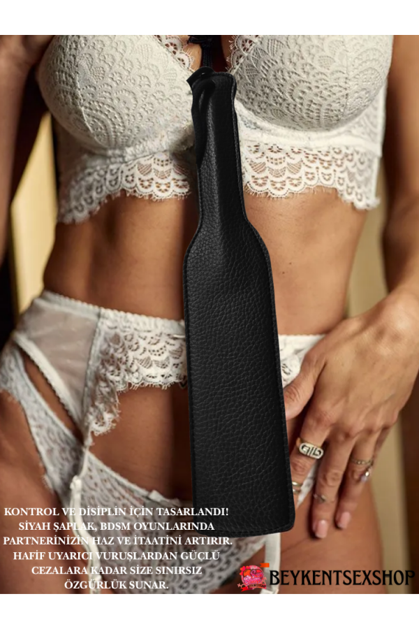 BDSM Fetiş Siyah Şaplak | Deri Dokulu Dayanıklı Erotik Şaplak | Çiftlere Özel Fantazi Oyuncağı | Fetiş Aksesuar | Tutkulu Anlar İçin Şık ve Sağlam BDSM Şaplak
