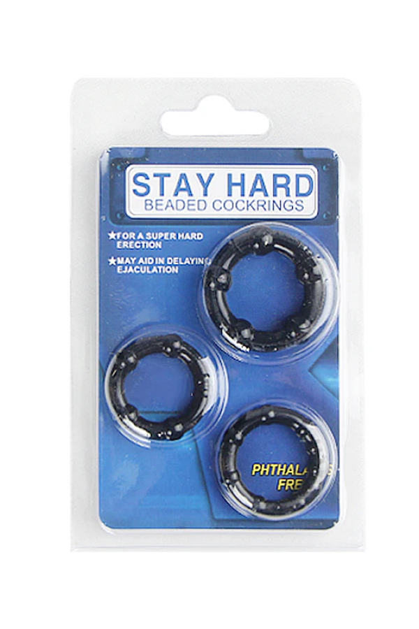 Blush Stay Hard Beaded Penis Halkası 3’lü Set